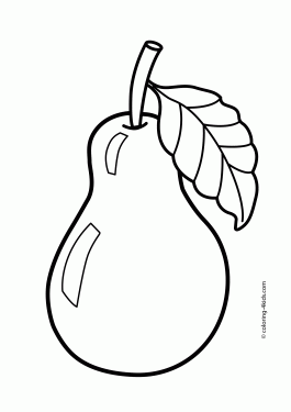 265x375 Pear Fruits Coloring Pages For Kids, Printable Free Autumn