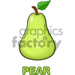 300x300 Royalty Free Rf Clipart Illustration Green Pear Fruit With Green