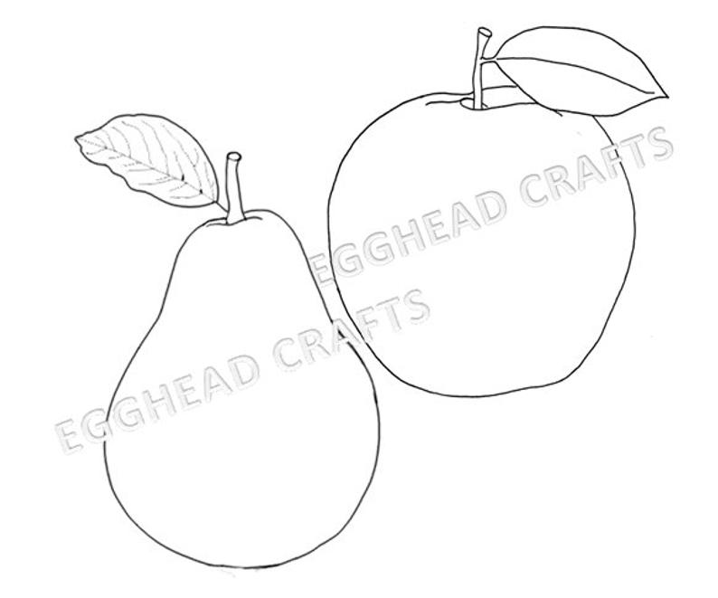 794x661 Apple And Pear Digital Stampsline Artdrawingcoloring Sheet Etsy