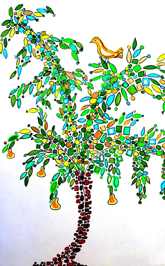 560x900 Partridge In A Pear Tree Drawing
