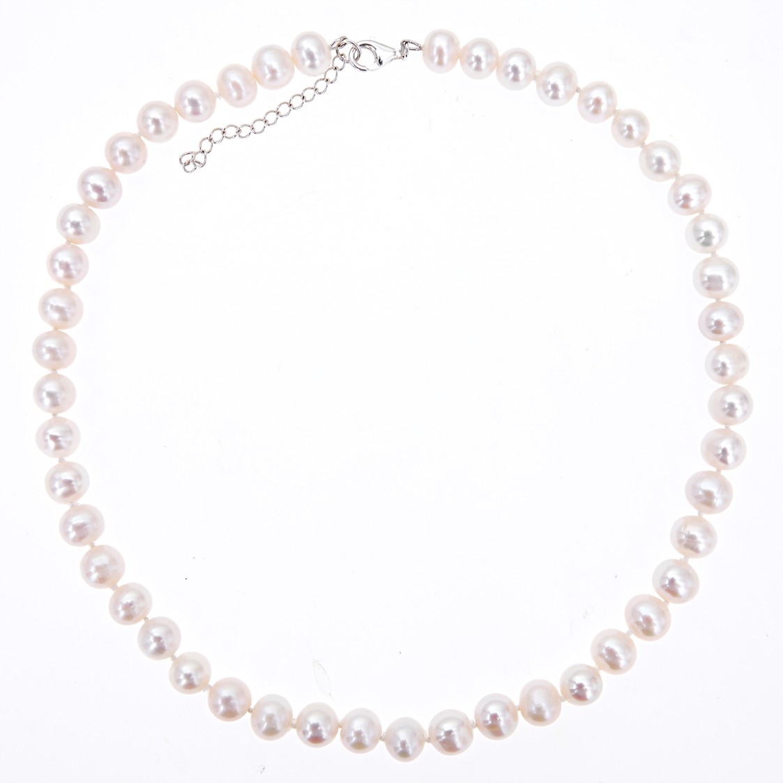 1123x1123 classic pearl necklace ivory, sterling silver, freshwater pearl
