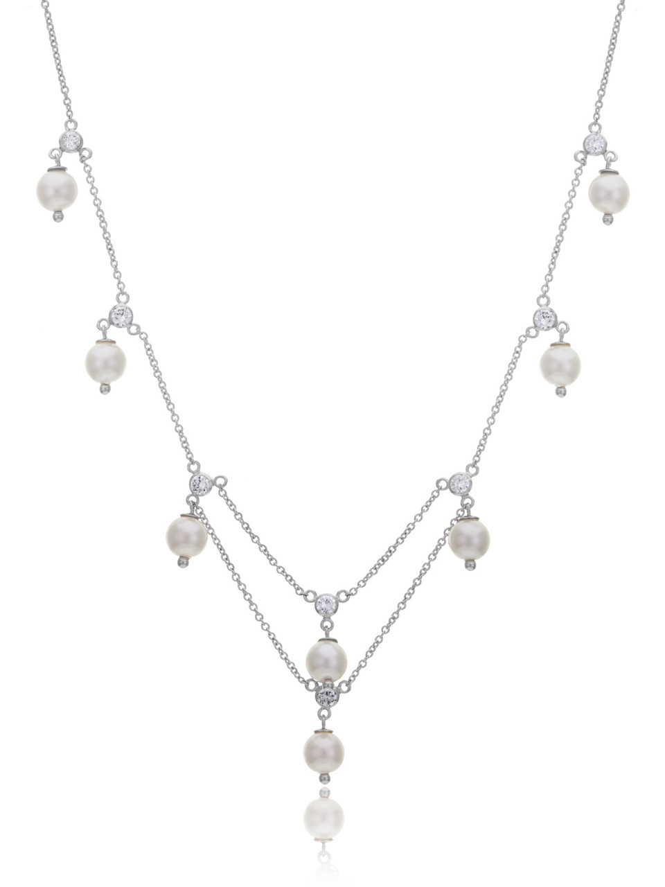 960x1280 Kacie's Dangling Cz Pearl Necklace Necklaces
