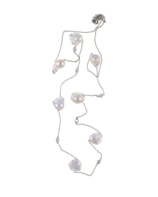 640x800 Stunning Annapolis Freshwater Biawa Pearl Necklace With Czs