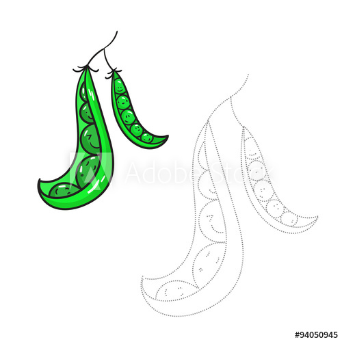 500x500 Educational Game Connect Dots To Draw Peas Vector