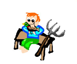 300x250 peasant eating a pheasant