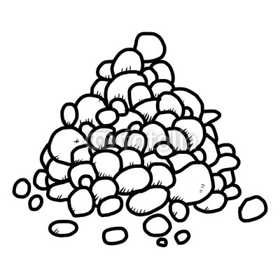 400x400 Pebble Cartoon Vector And Illustration, Black And White, Hand