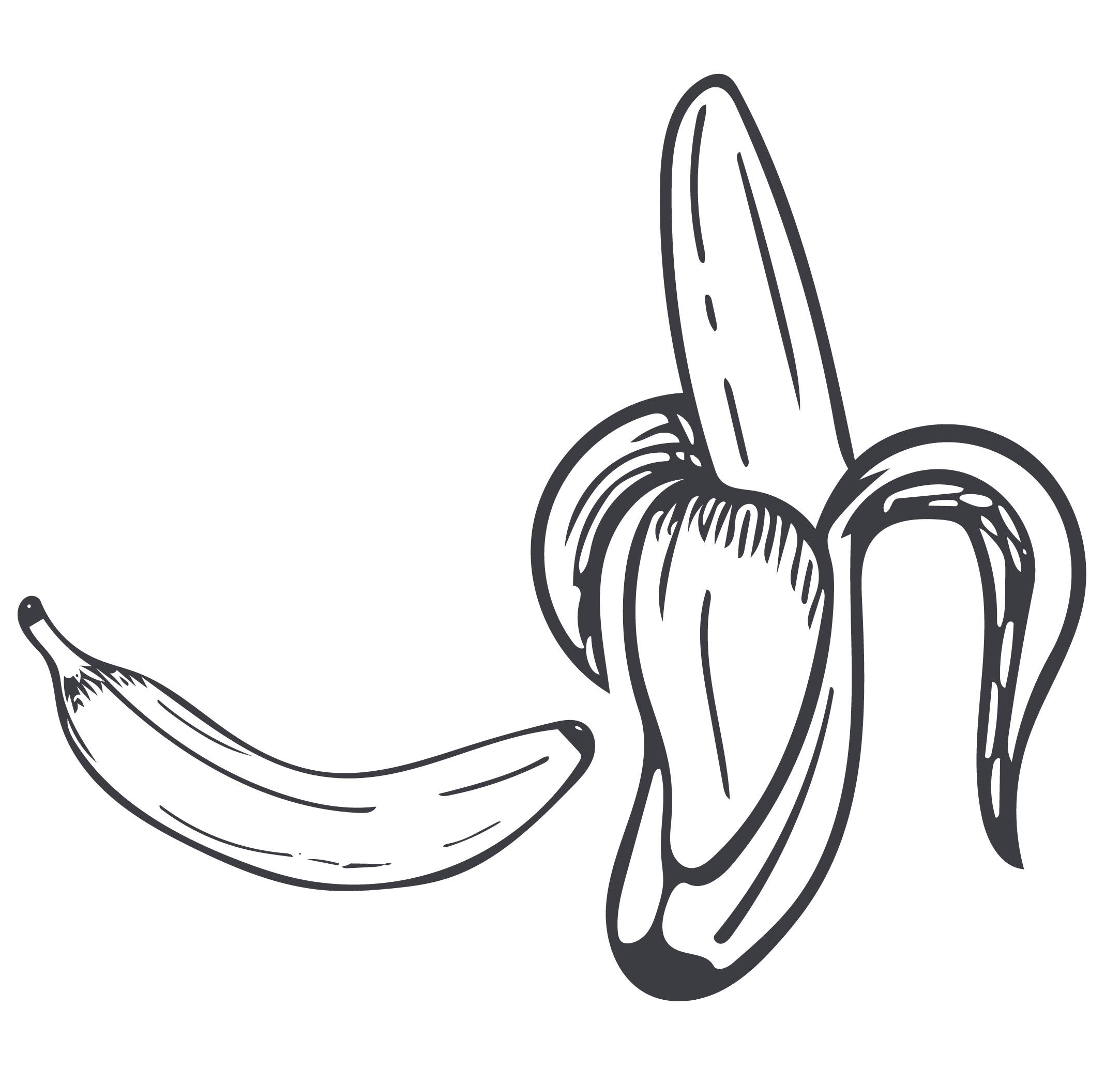 2166x2097 Collection Of Free Contour Drawing Banana Download On Ui Ex