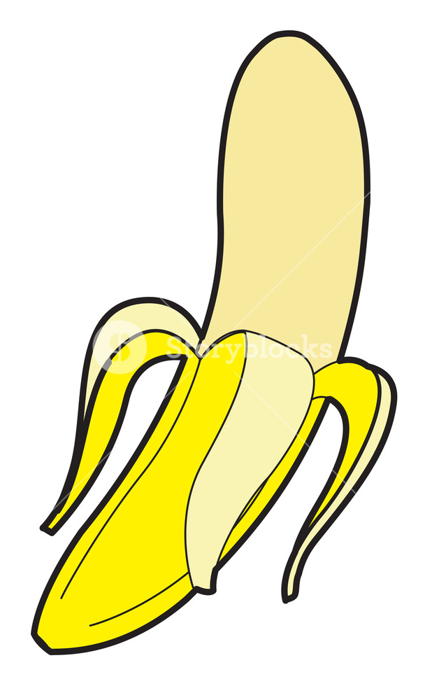 608x1000 Peel Off Banana Vector Art Royalty Free Stock Image