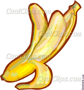 279x300 Peeled Banana Vector Clip Art