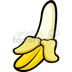 300x300 Cartoon Peeled Banana Clipart Royalty Free Clipart