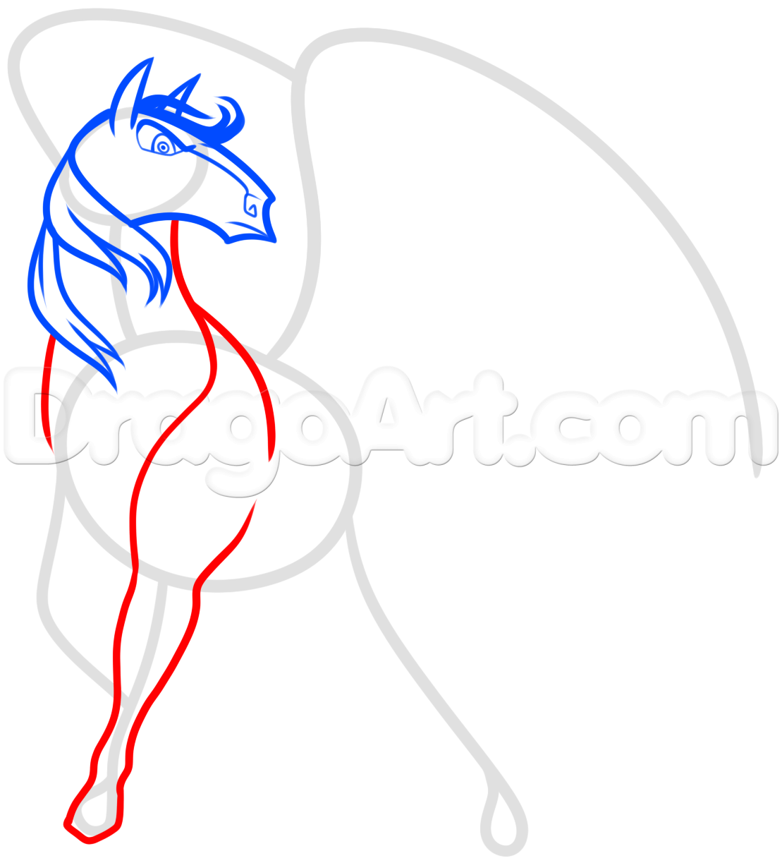 1109x1223 How To Draw A Black Pegasus, Step