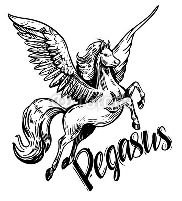 362x400 Sketch Of Pegasus Hand Drawn Illustration Converted To Vector