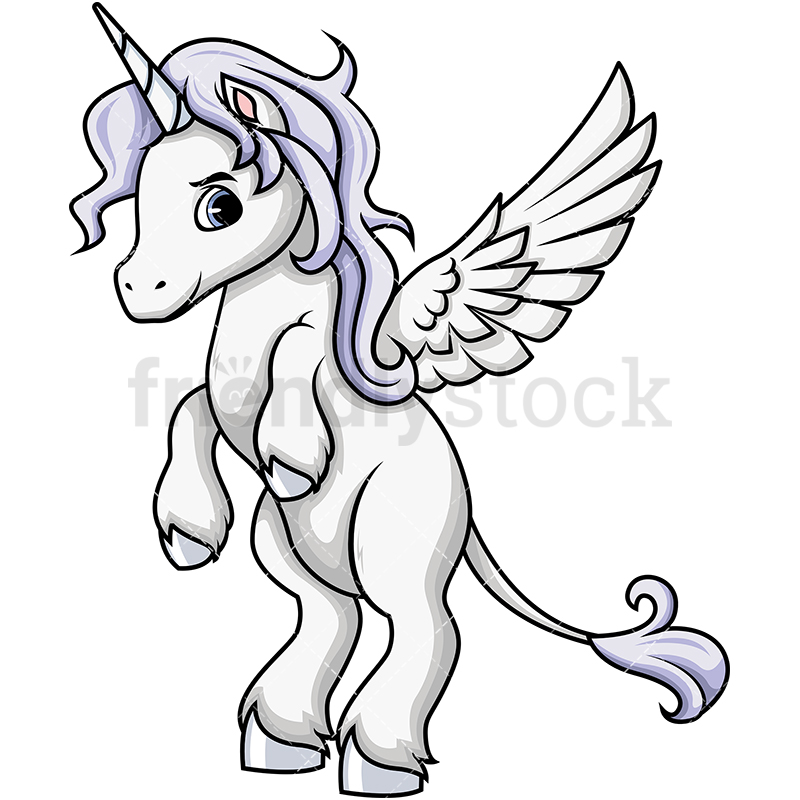 800x800 Winged Pegasus Cartoon Vector Clipart