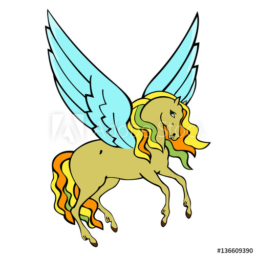 500x500 Beautiful Drawing Of Pegasus