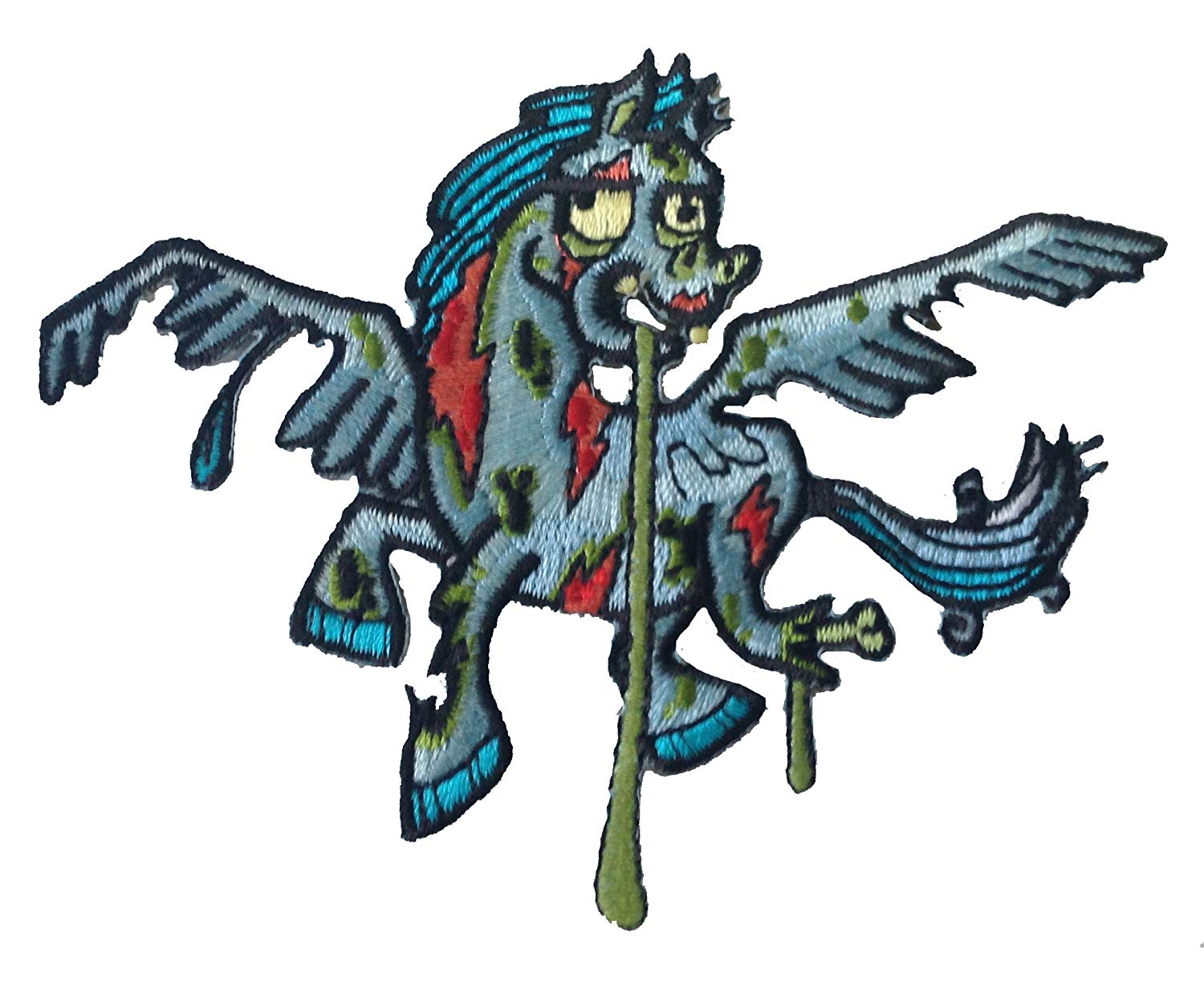 1500x1223 Flying Blue Pegasus Dead Animal Zombie Novelty Iron