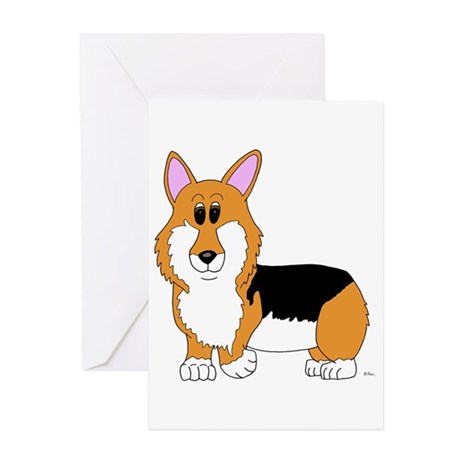 460x460 Corgi Cartoon Greeting Cards