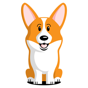 300x300 logo corgi cartoon, corgi, corgi pembroke