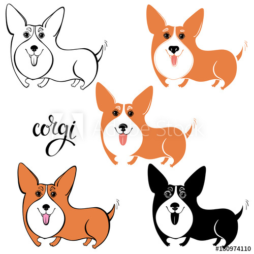 500x500 cartoon corgi pembroke, welsh corgi seamless pattern on white