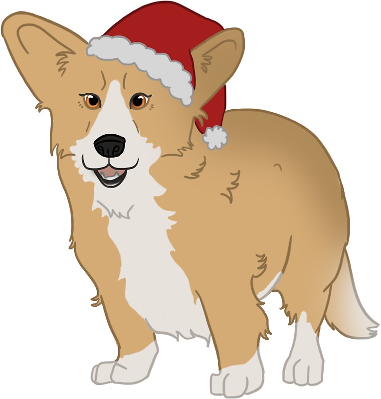 764x800 christmas pembroke welsh corgi stickers