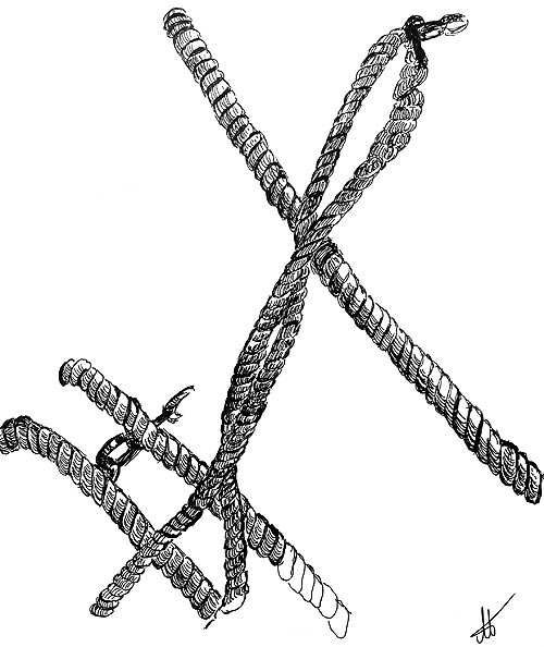 500x594 Pen Ink Drawing Ropes, Portraits Architecture Abolina Art