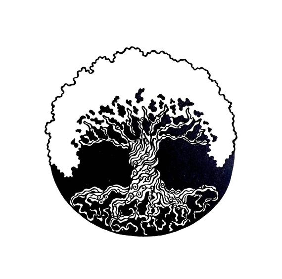 570x565 Snow Tree Pen And Ink Drawing Print Original Design Art Etsy