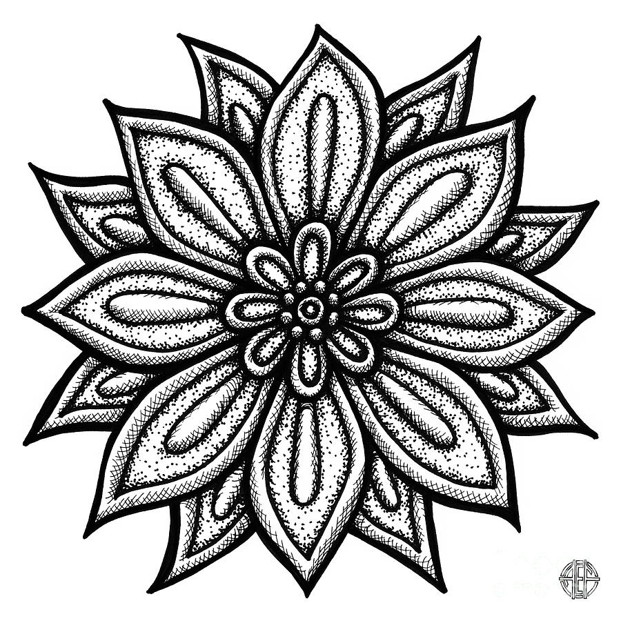 900x900 Floral Icon Drawing
