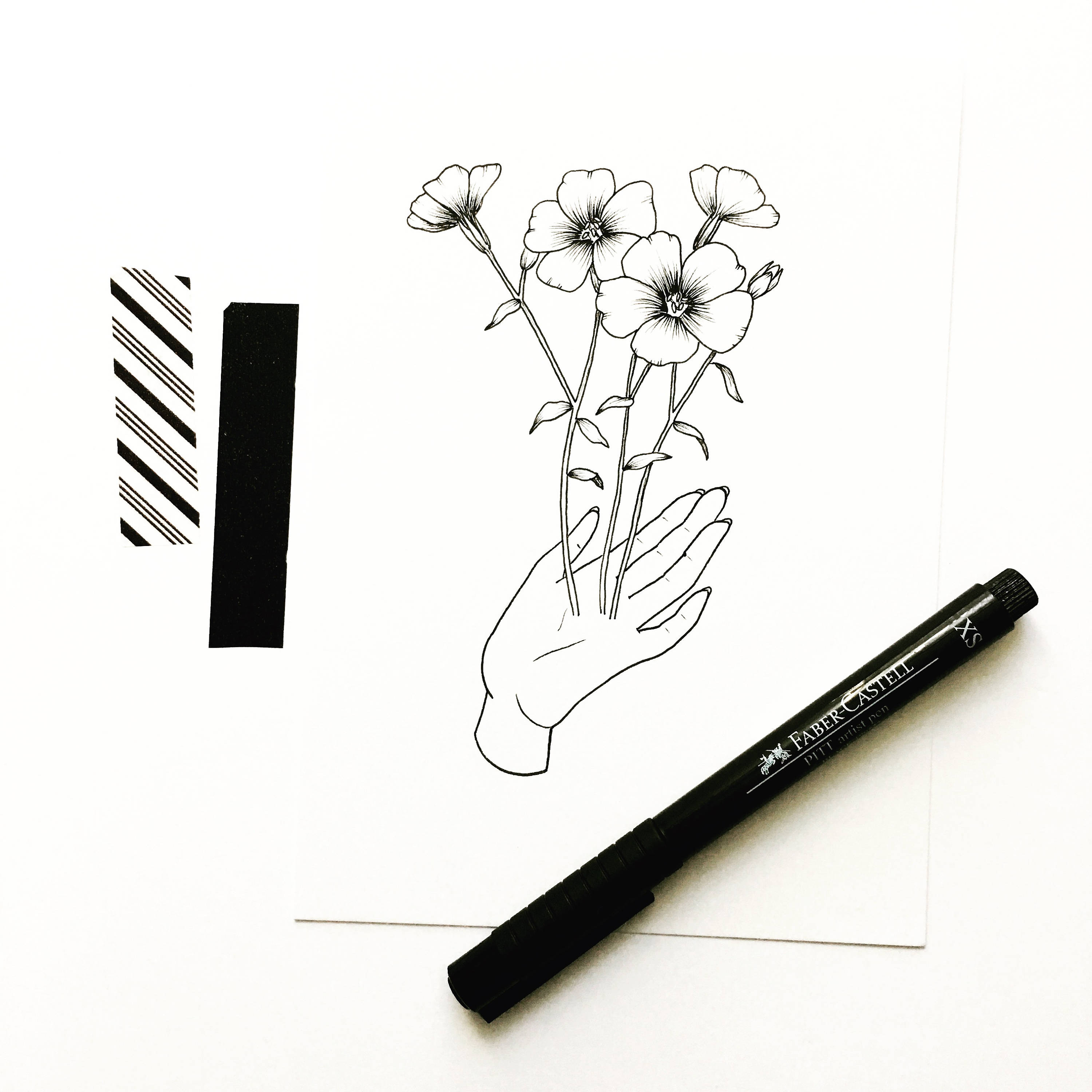 3000x3000 Red Linum Flax Botanical Print Flower Art Pen And Ink Art Etsy