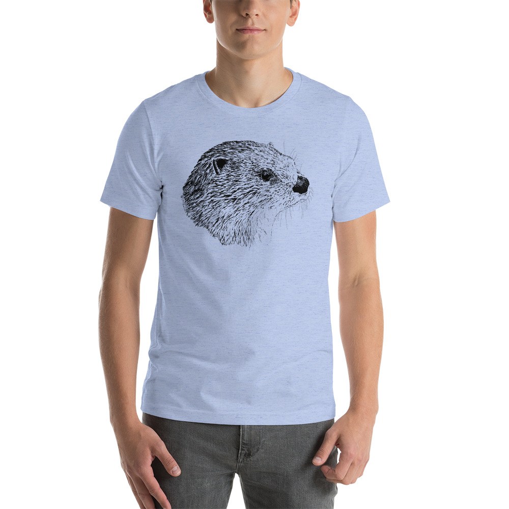 1000x1000 pen ink river otter head unisex t shirt otter