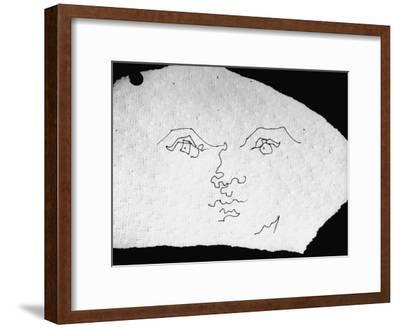 400x329 Pen And Ink Drawing Of Face, Doodled On Napkin In Restuarant