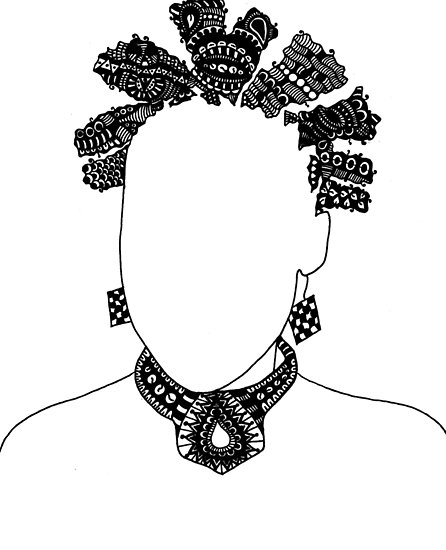 446x550 Pen Ink Drawing Bantu Knots Posters