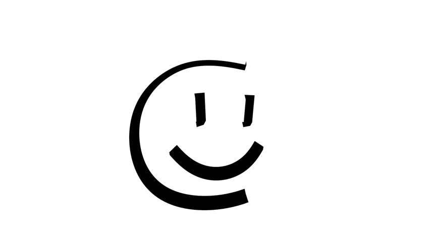 852x480 Head With Smile Drawing Animation With Pen Ink After Drawing