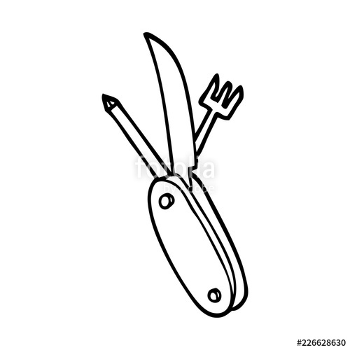 500x500 Line Drawing Cartoon Pen Knife Stock Image And Royalty Free