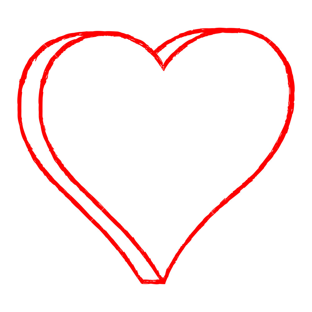 1000x1000 Red Heart Drawing Is Created With A Ballpoint Pen From The Hand