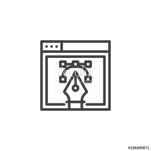 500x500 web vector design with fountain pen nib outline icon linear style