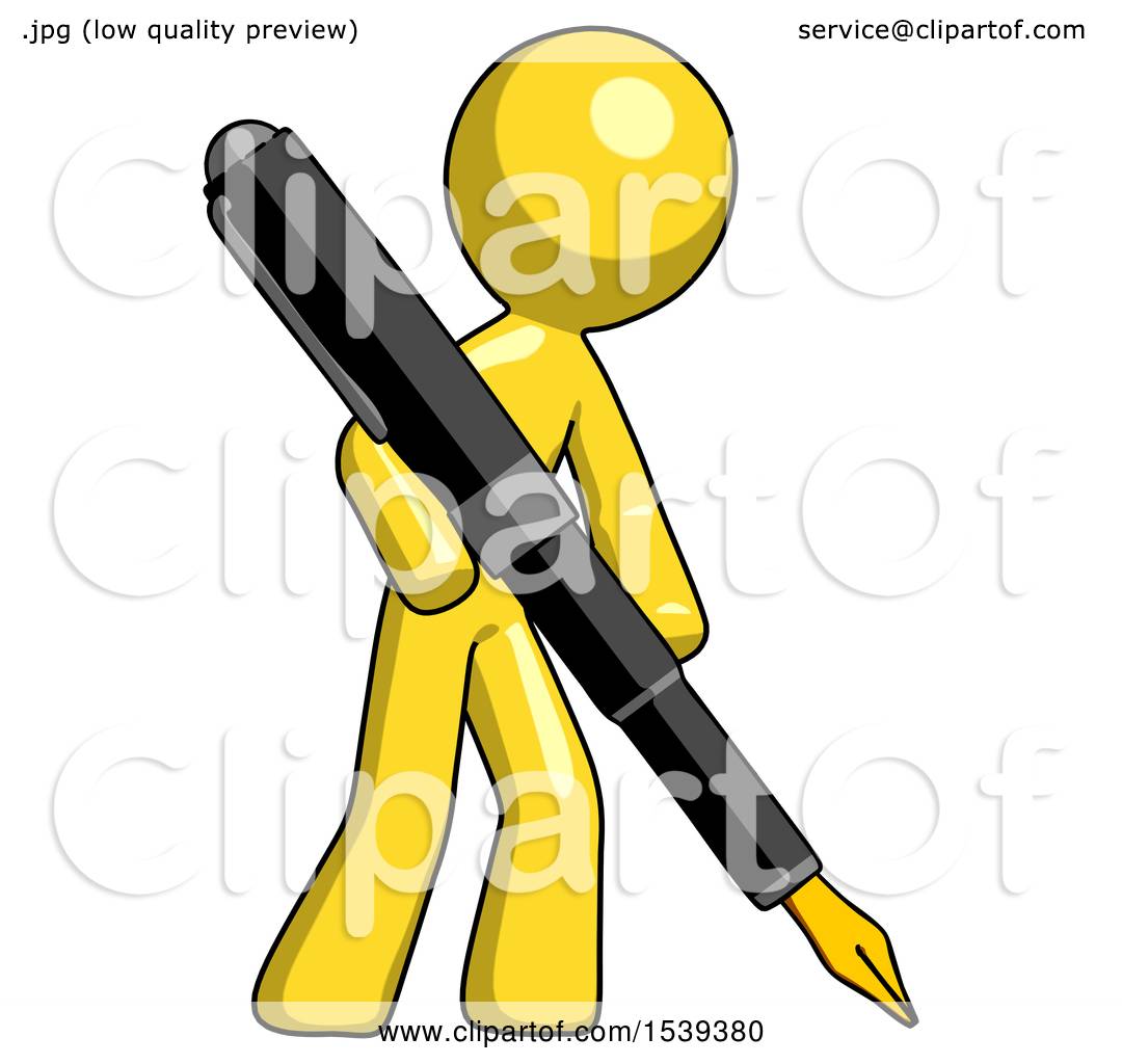 1080x1024 Yellow Design Mascot Man Drawing Or Writing With Large Calligraphy