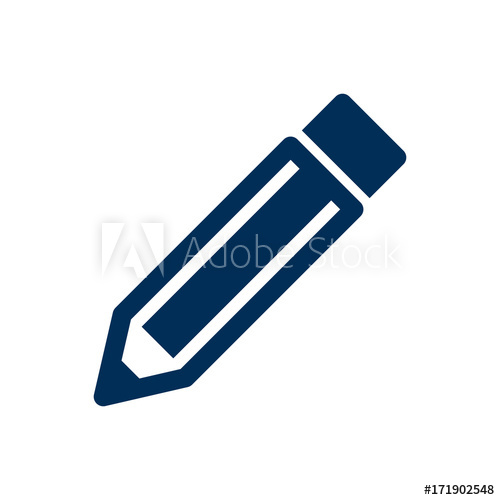 500x500 Isolated Pencil Icon Symbol On Clean Background Vector Drawing
