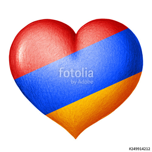500x500 armenian flag heart isolated on white background pencil drawing