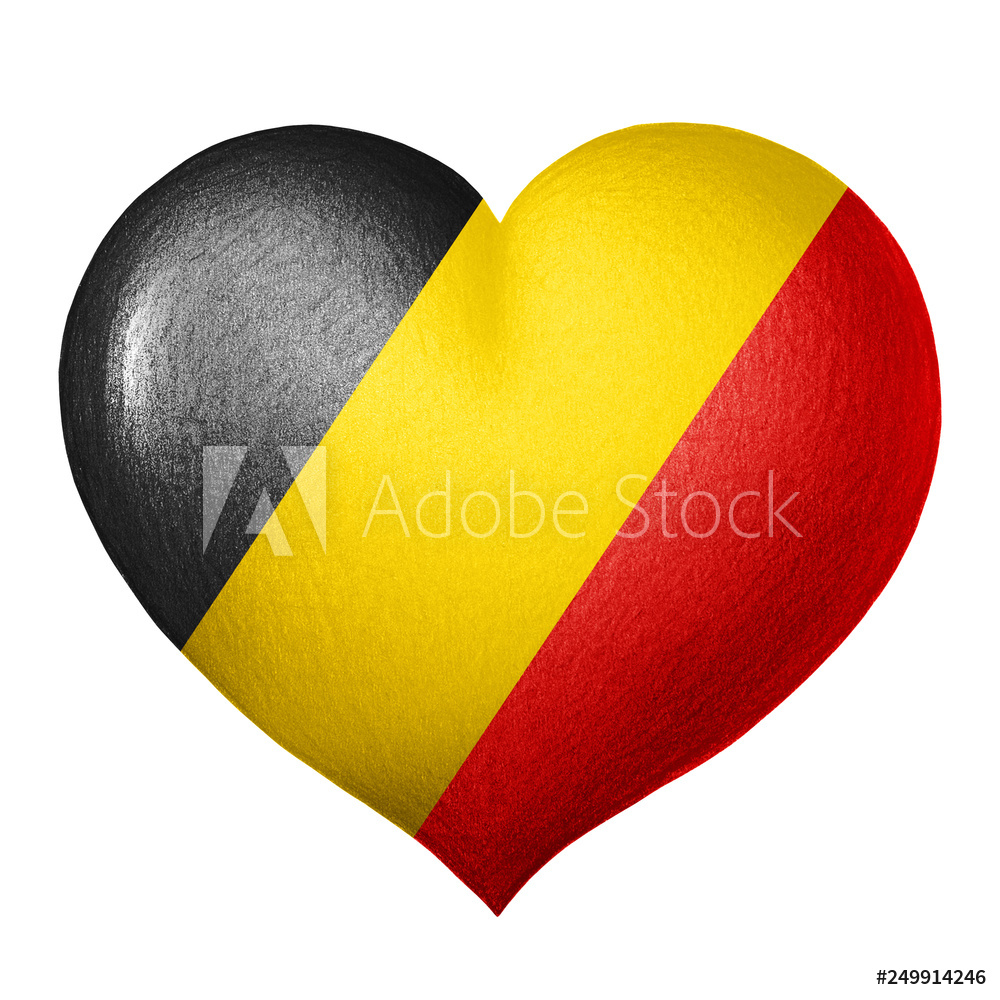 1000x1000 Photo Art Print Belgian Flag Heart Isolated On White Background
