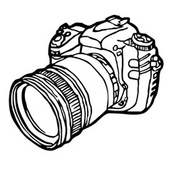 240x240 retro camera and polaroid sketch vector