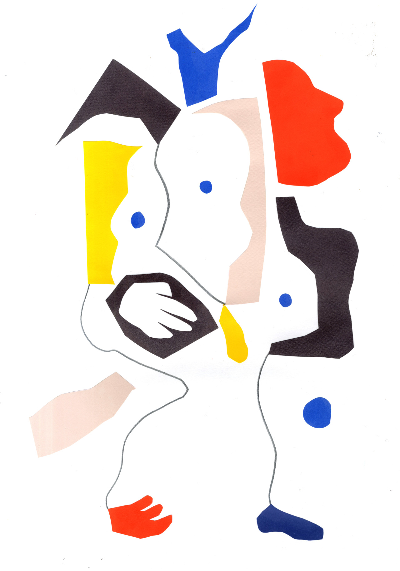 1280x1828 Pencil Paper Collage Scans Life Drawing Cut Out Herbert Green