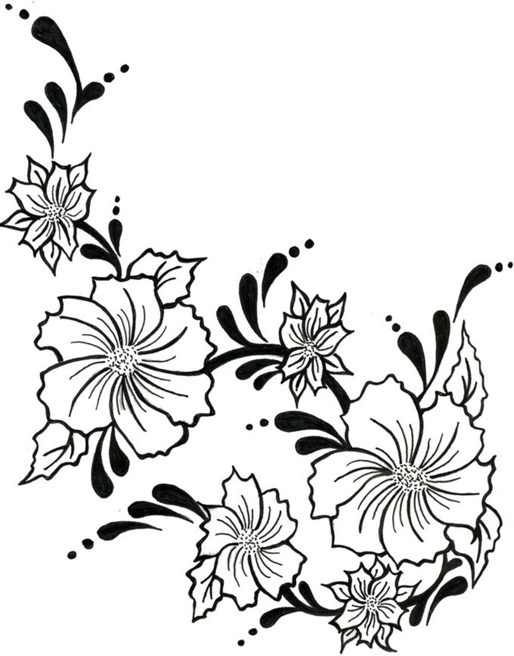 1020x1301 Drawing Designs Of Flowers