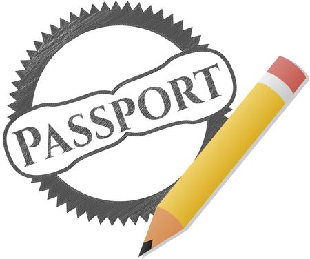 450x376 Passport Emblem With Pencil Effect Freestock Vectors