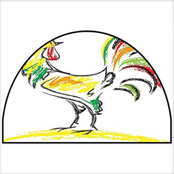 355x355 Non Skid Small Accent Throw Rugs Rooster Chicken Tail