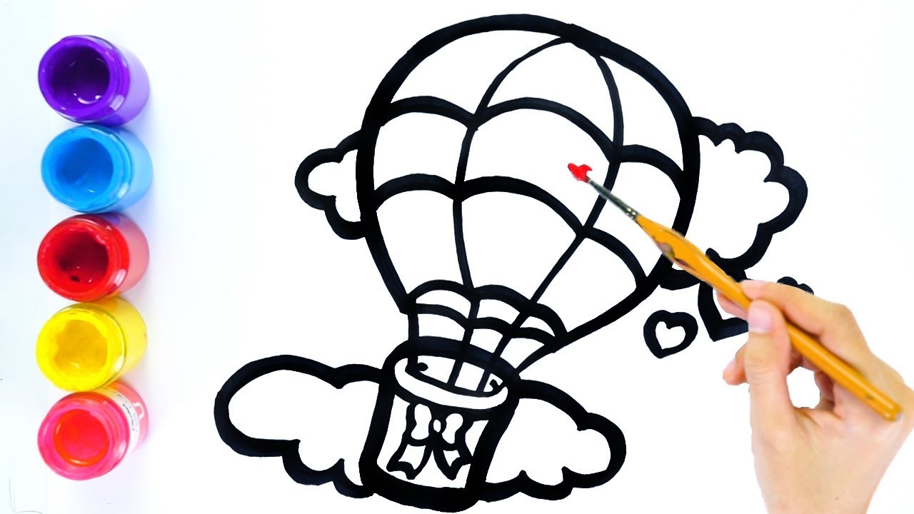 1280x720 Glitter Drawing Airship Coloring And Drawing For Kids, Toddlers