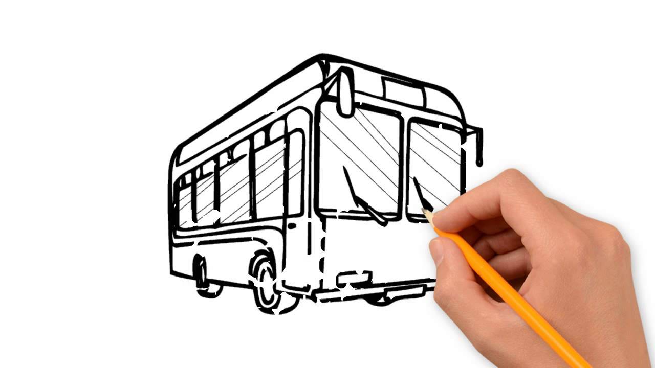 1280x720 Bus Transport Pencil To Draw Step