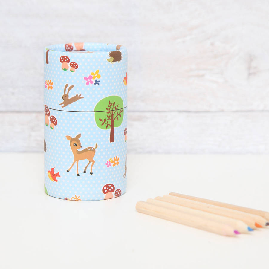 900x900 Forest Animals Tub With Pencils, Two Sizes