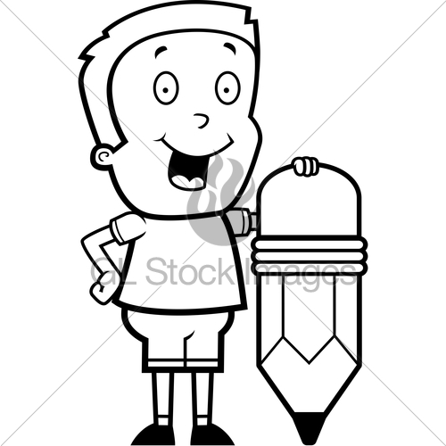 500x500 Boy Pencil Gl Stock Images