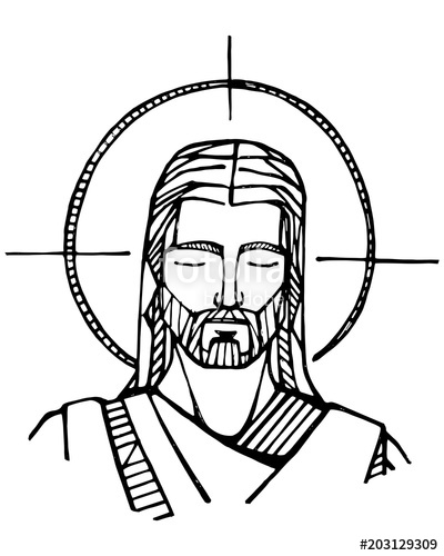 400x500 Jesus Christ Pencil And Ink Illustratioin Stock Image And Royalty
