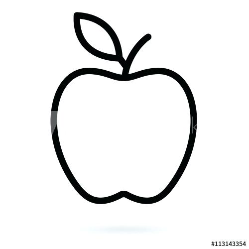 500x500 Drawing Of An Apple Drawing Apple Tablet