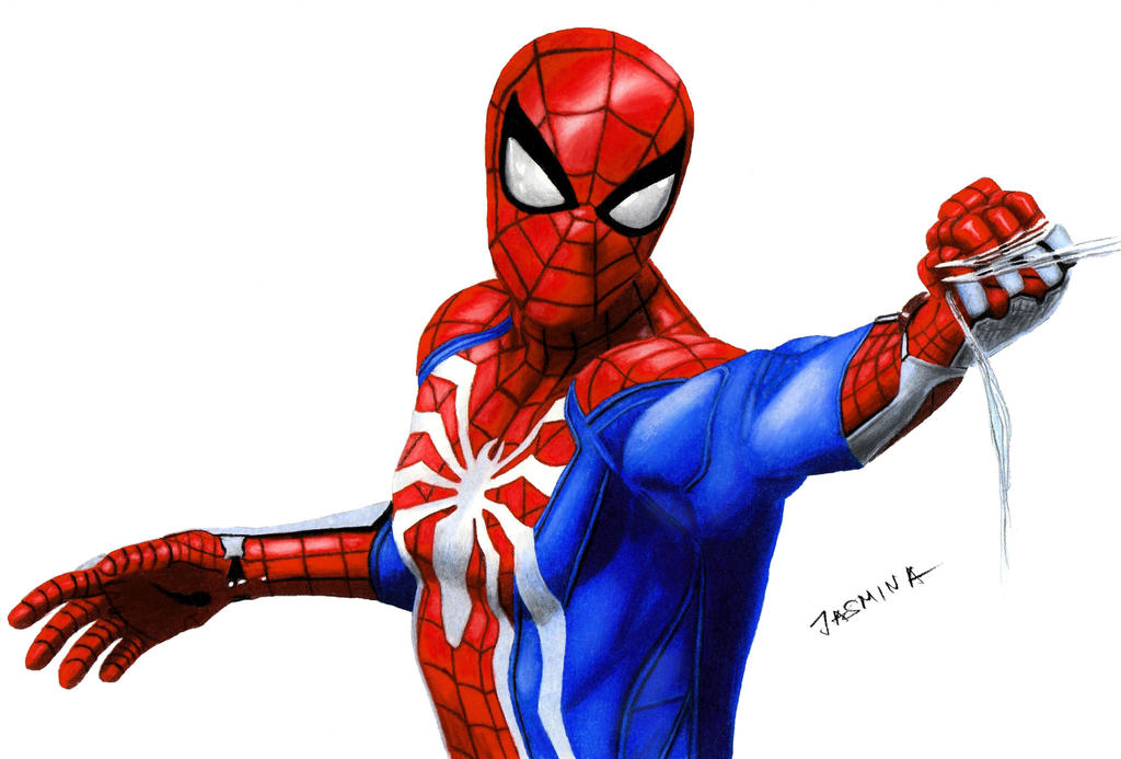1024x693 Colored Pencil Drawing Spider Man